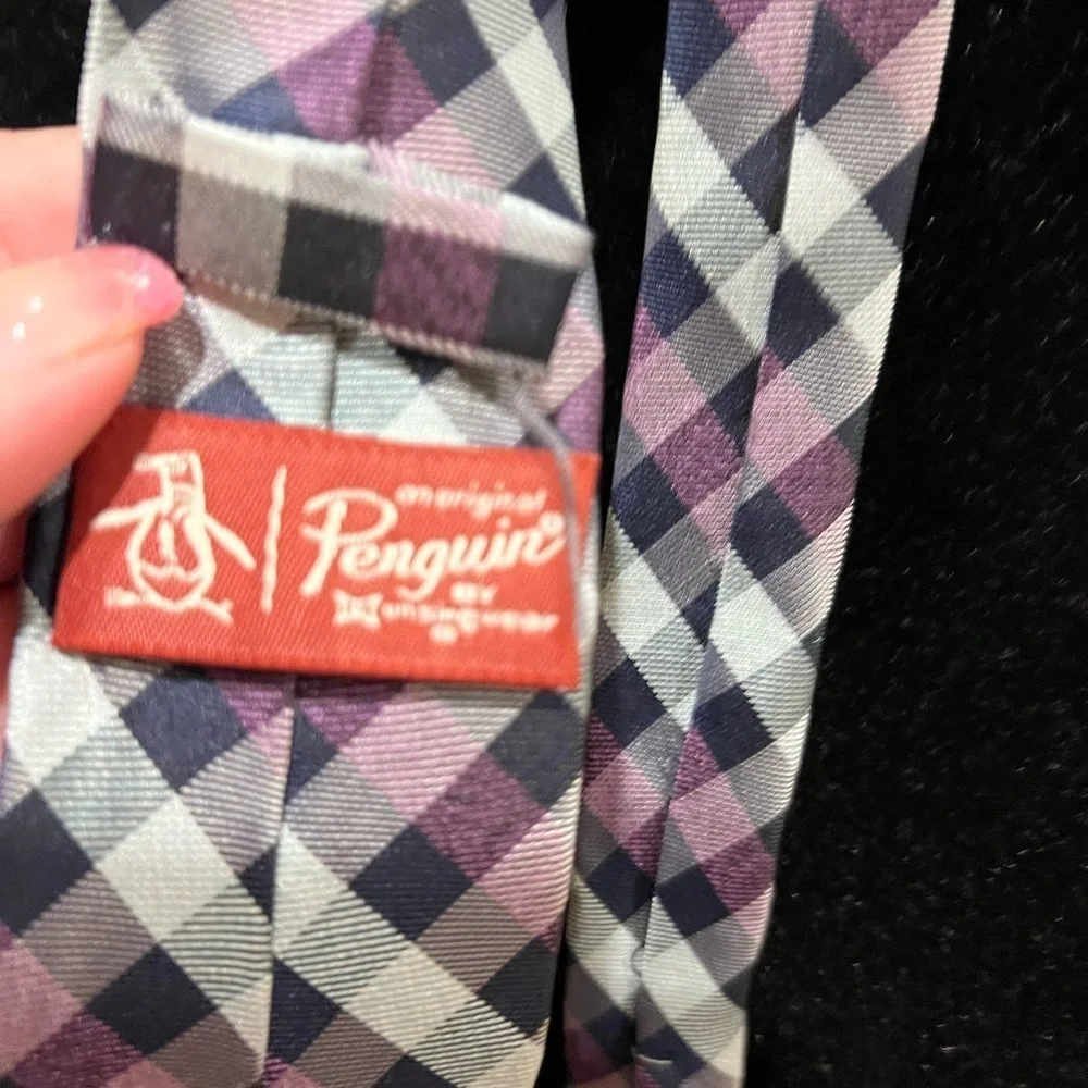 Plaid Silk Penguin Tie